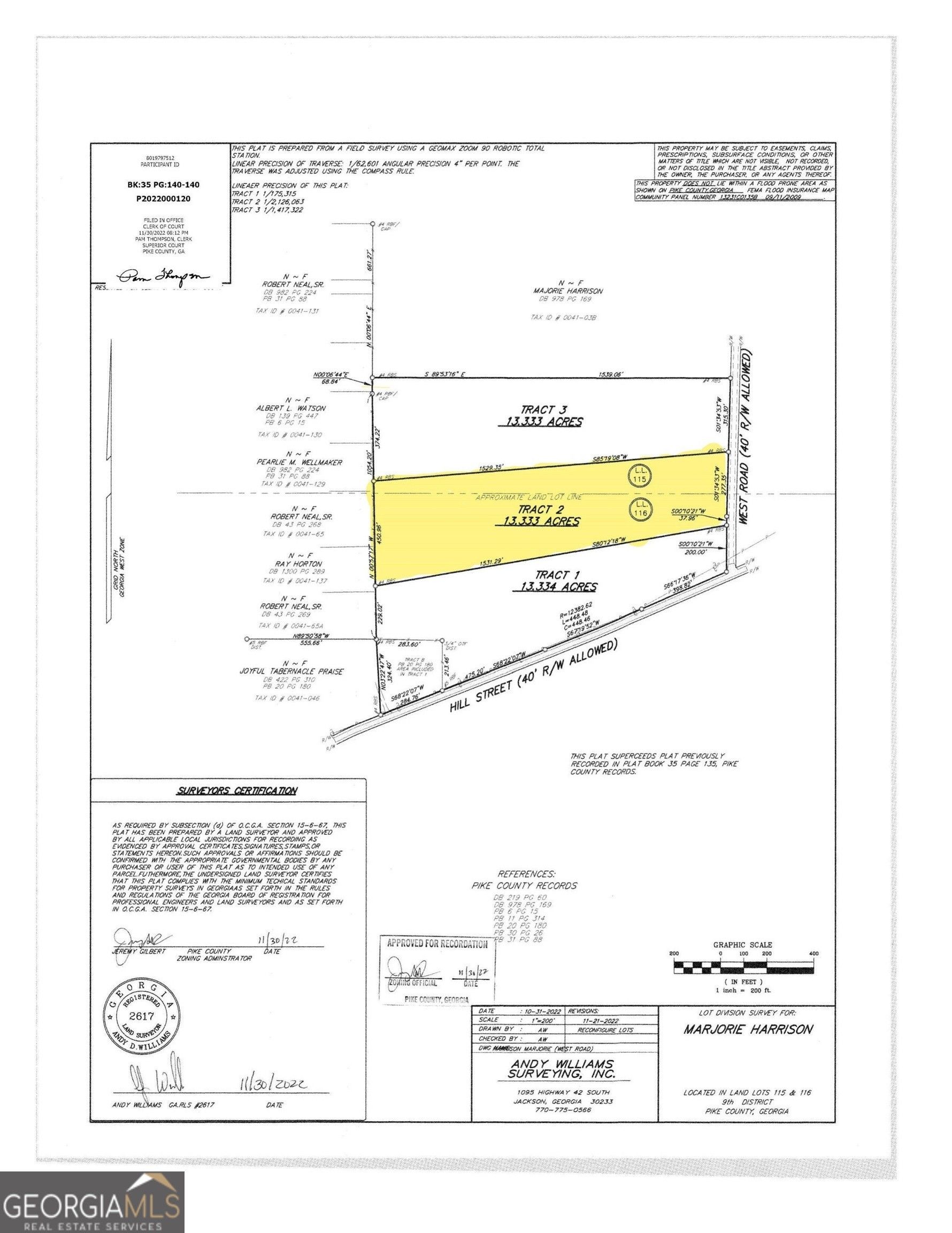 Concord, Pike County, GA Undeveloped Land for sale Property ID