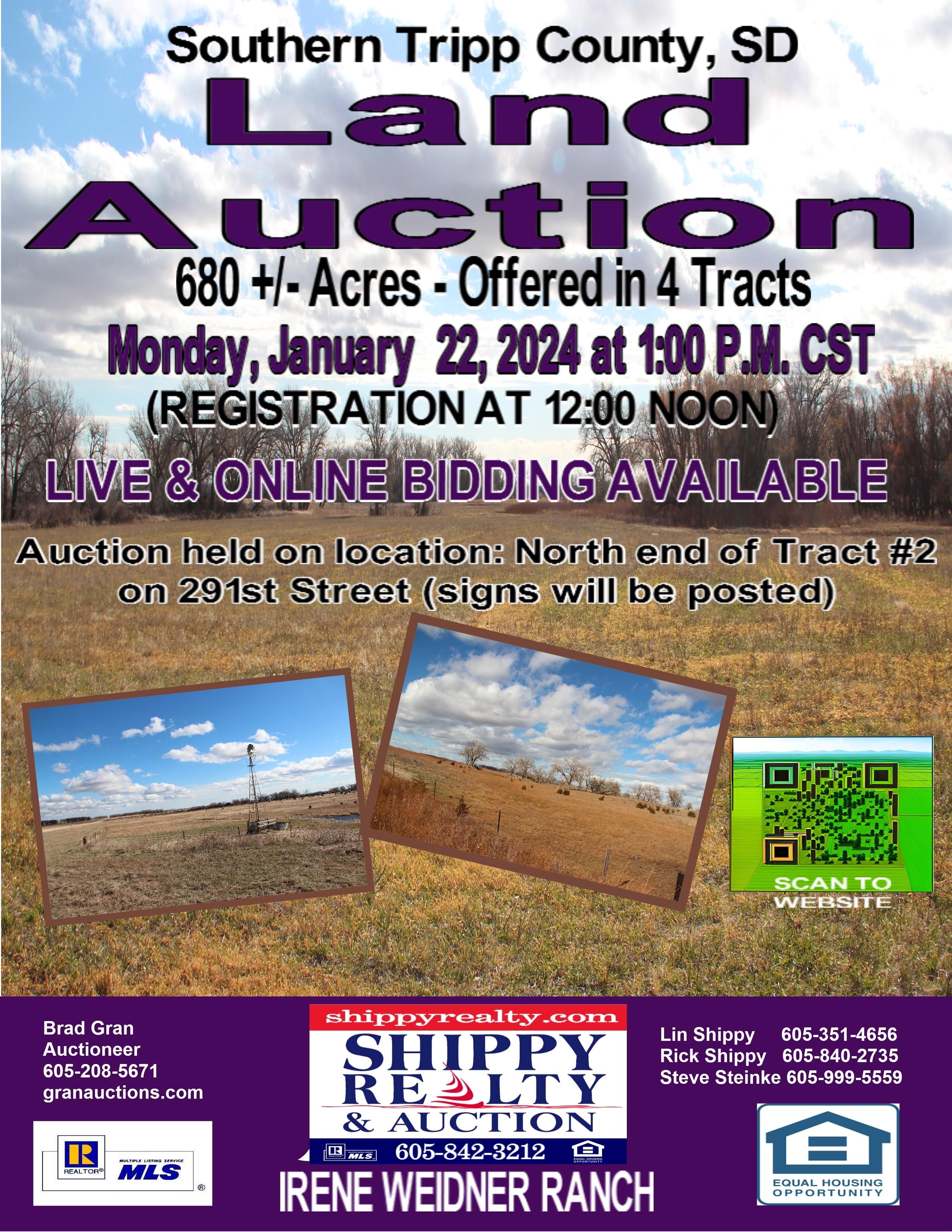 Winner, Tripp County, SD Farms and Ranches for auction Property ID