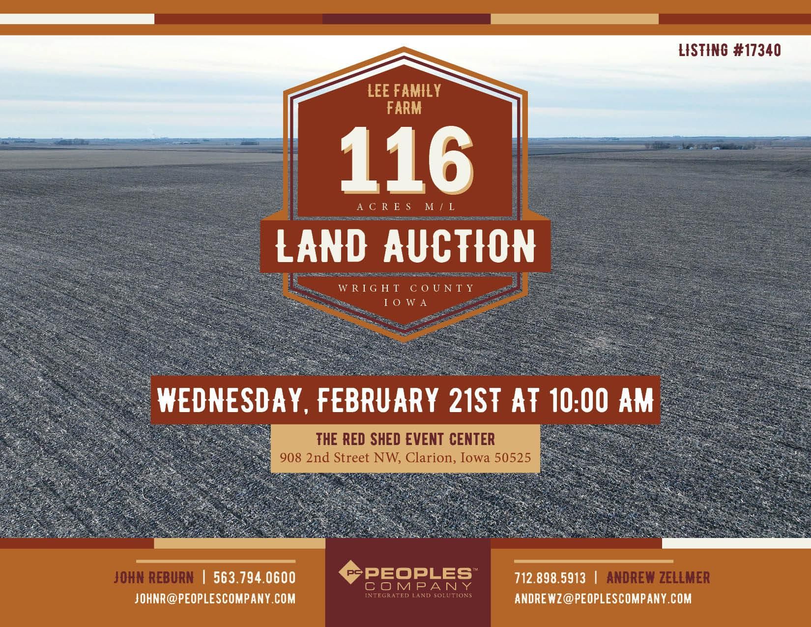 Kanawha, Wright County, IA Farms and Ranches for auction Property ID