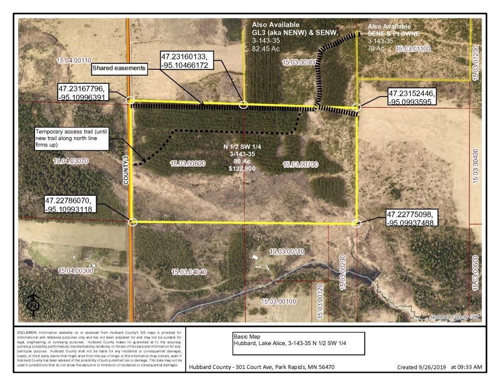 Guthrie, Hubbard County, MN Undeveloped Land for sale Property ID