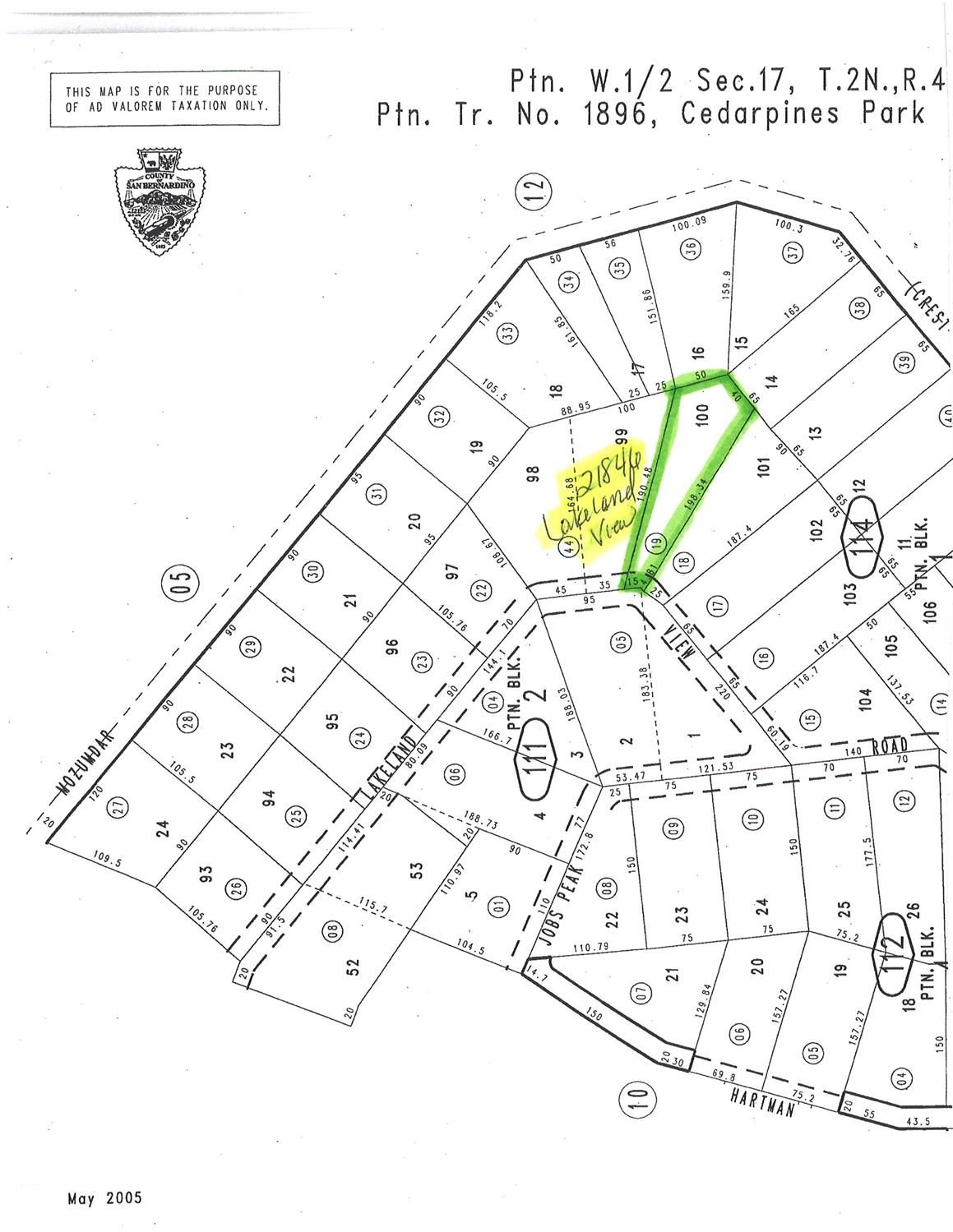 Cedarpines Park, San Bernardino County, CA Undeveloped Land, Homesites