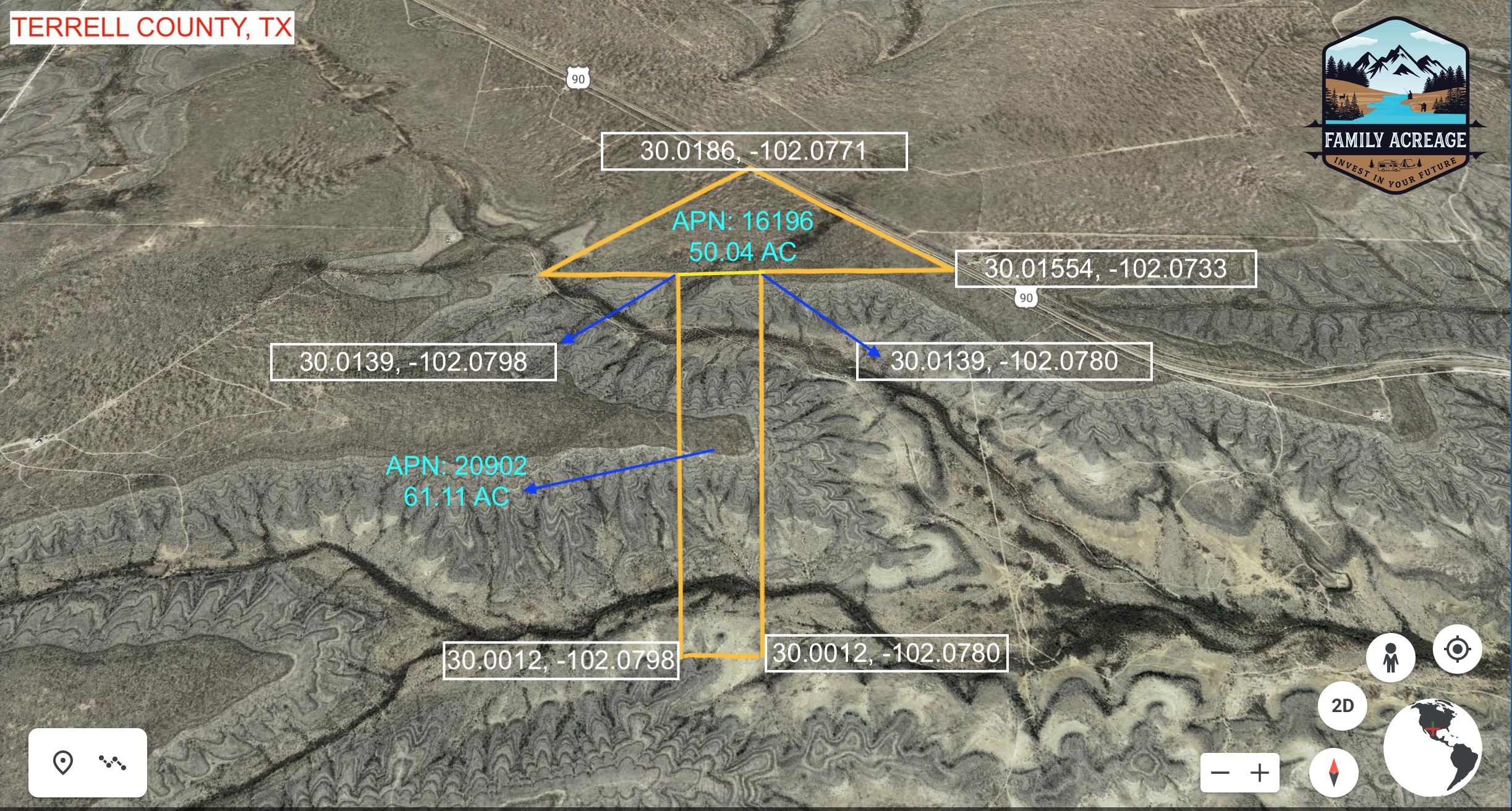 Dryden, Terrell County, TX Recreational Property, Undeveloped Land, Hunting Property for sale